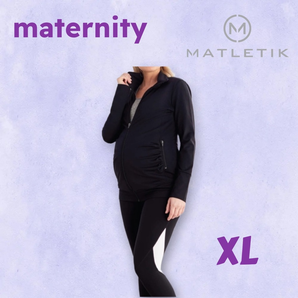 🇨🇦👌*VGUC* MATLETIK | XL| Black lightweight Maternity sport vest - zip pockets